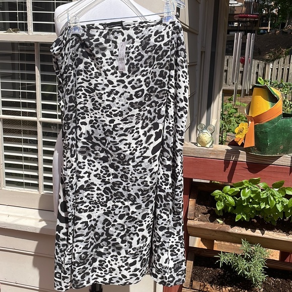 NWT-NY & Co.Black & White Leopard Print 2 Piece Set/ Skirt & Top Size XXL - Picture 3 of 13